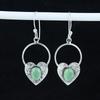 Серьги в форме сердца с натуральным зеленым халцедоном, серьги из стерлингового серебра 925 пробы, серьги-подвески из серебра ручной работы в стиле бохо, подарок на день рождения