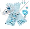 [nightbaby] Frozen Cosplay Princess Dress for Girls, 7-Piece Set, Includes Anna and Elsa Dresses, Perfect for Transformation, Stage Outfits,