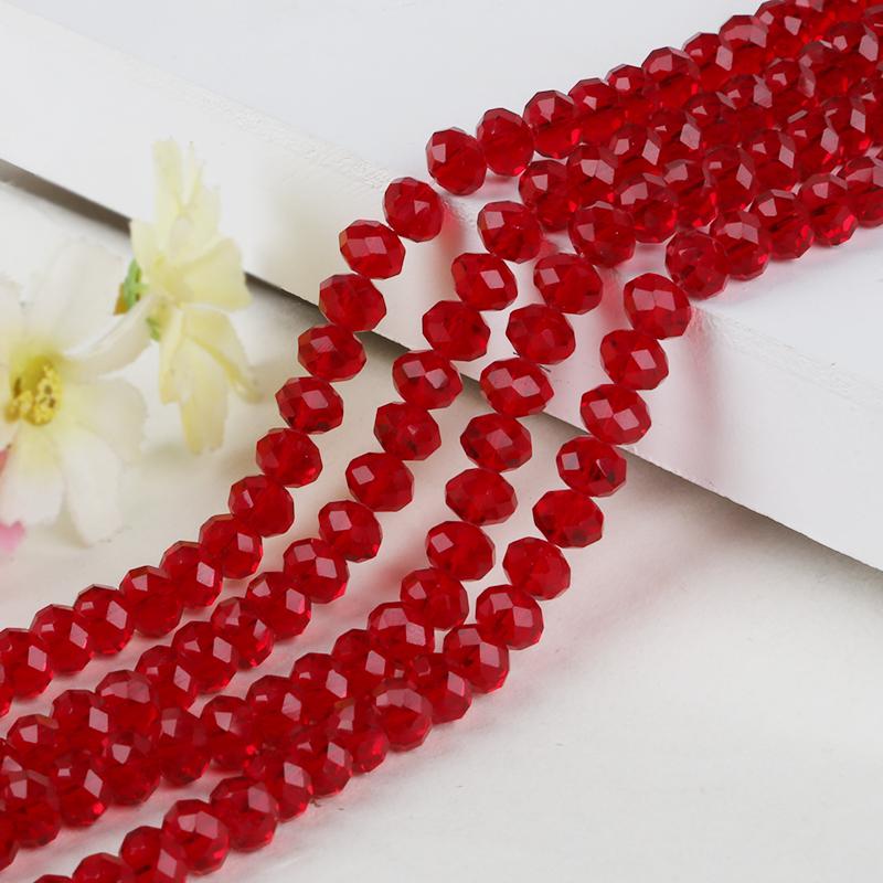 30-200Pcs Rondelle Austria Faceted Crystal Glass Beads Loose Spacer Beads for Jewelry Making
