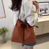 Large Capacity Drawstring Bucket Bag Korean Style Tote Bag Cute Nylon Shoulder Bag  Girls