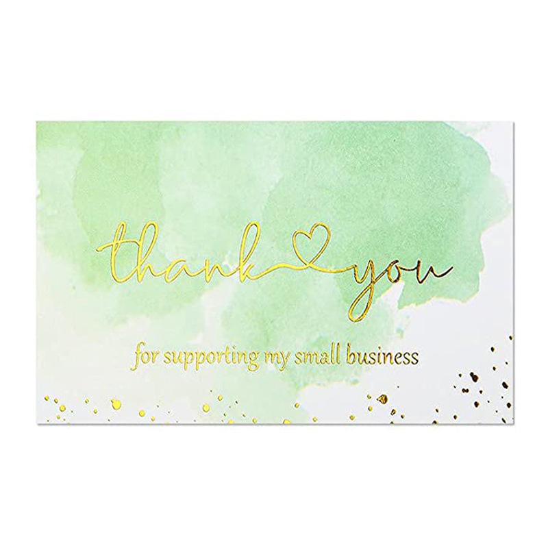 Black Thank You Greeting Cards, 50 Sheets/Pack