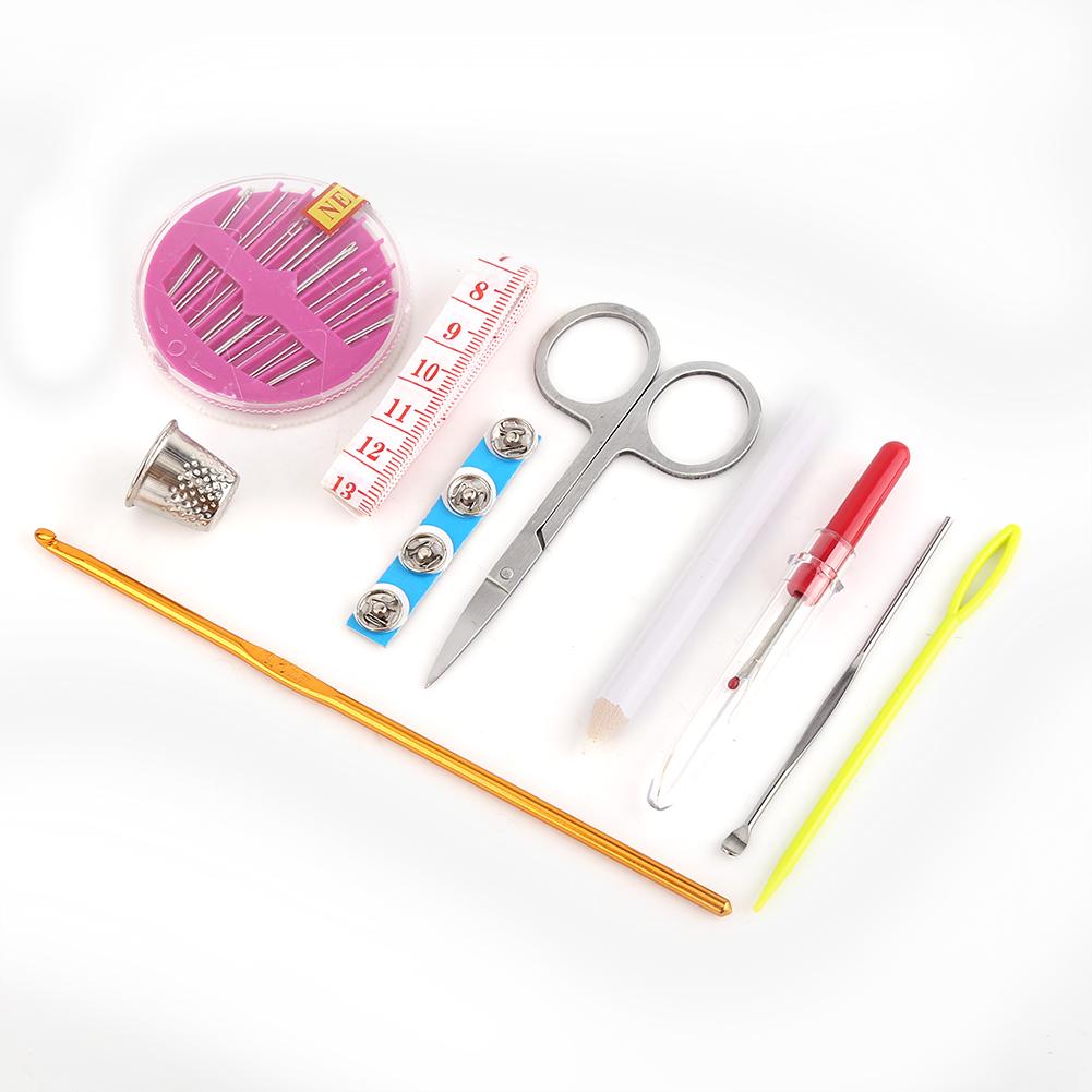 Portable Sewing Kit, PU Lther Case with Essential Tools Including Thrds Needles Scissors and Msuring Tape, Travel Home Craft Clothes Repair