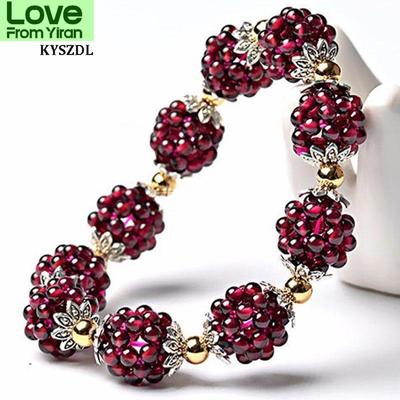 Высококачественный браслет из натурального граната, модный женский браслет с кристаллами, ювелирный подарок