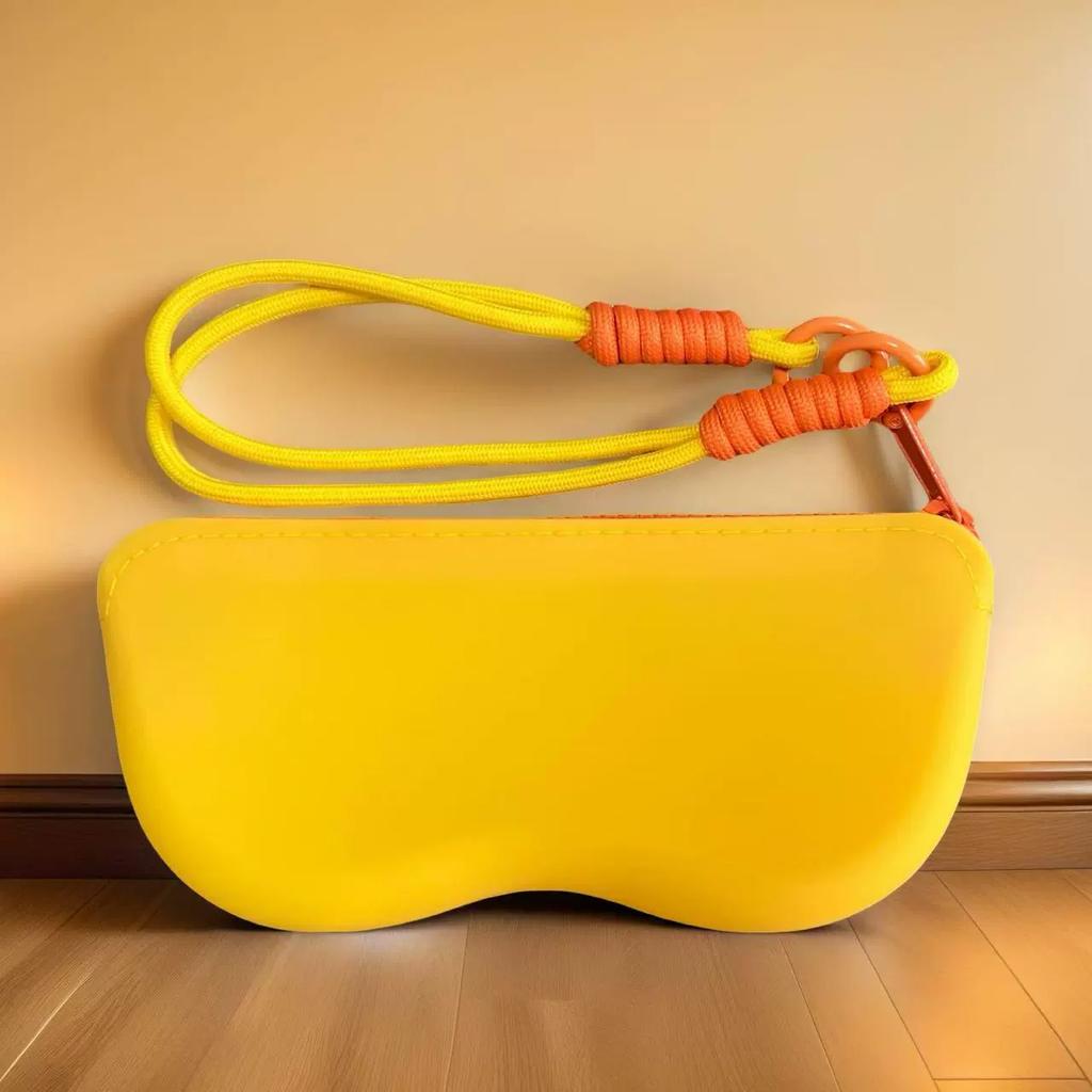 Color-blocked glasses case,sunglasses cover, eyeglass storage bag, convenient silicone sunglasses zipper cover for on-the-go use
