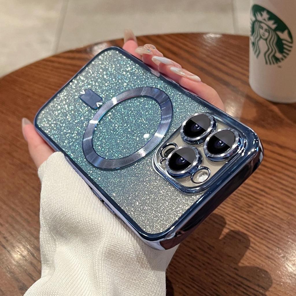 Роскошное гальваническое магнитное силиконовое чехол для Magsafe для iPhone 15 14 13 12 11 Pro Max Чехлы для телефонов Прозрачный Беспроводная зарядка Мягкая крышка