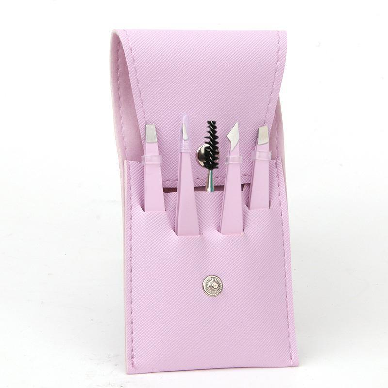 5pcs Eyebrow Hair Removal Tweezers Stainless Steel Eyelash Clip Lash Tweezer Set Eyebrow Forceps Tip Makeup Tools