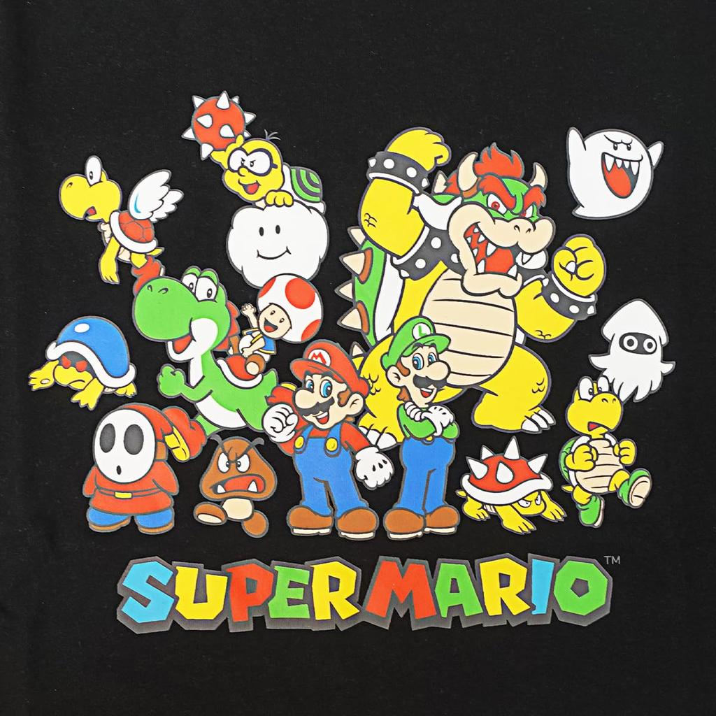 Super Mario All Stars Short Sleeve Goods Mario Luigi Yoshi Black [Fine Plus] T-shirt Men's