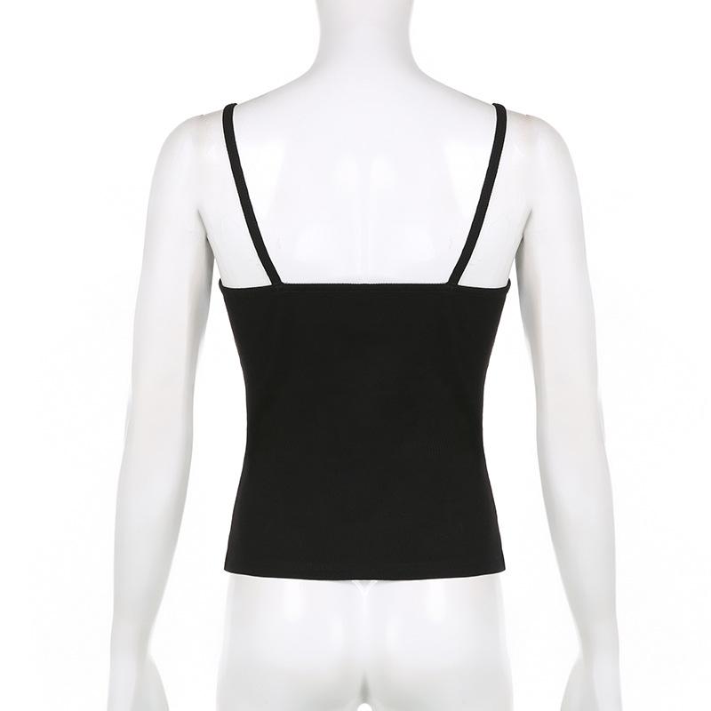 Кружевные топы на подтяжках, женский темпераментный жилет с v-образным вырезом и эластичным трикотажным топом без рукавов внутри и снаружи