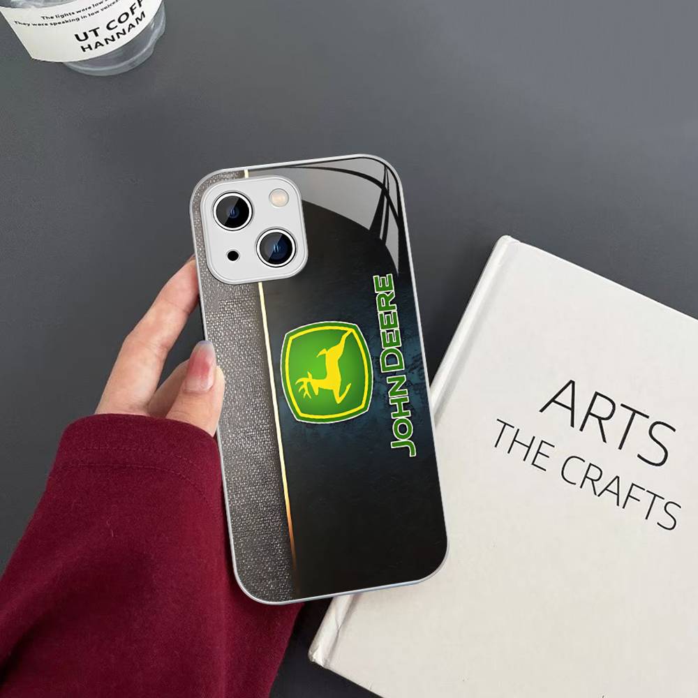 Green J-John Truck D-Deeres Tempered Glass For Iphone 14 13 12 11 Pro Mini XS MAX 14Plus X XS XR Fundas