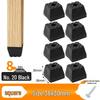38x38mm black (8-pack)