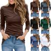 Женский модный повседневный однотонный топ с длинным рукавом