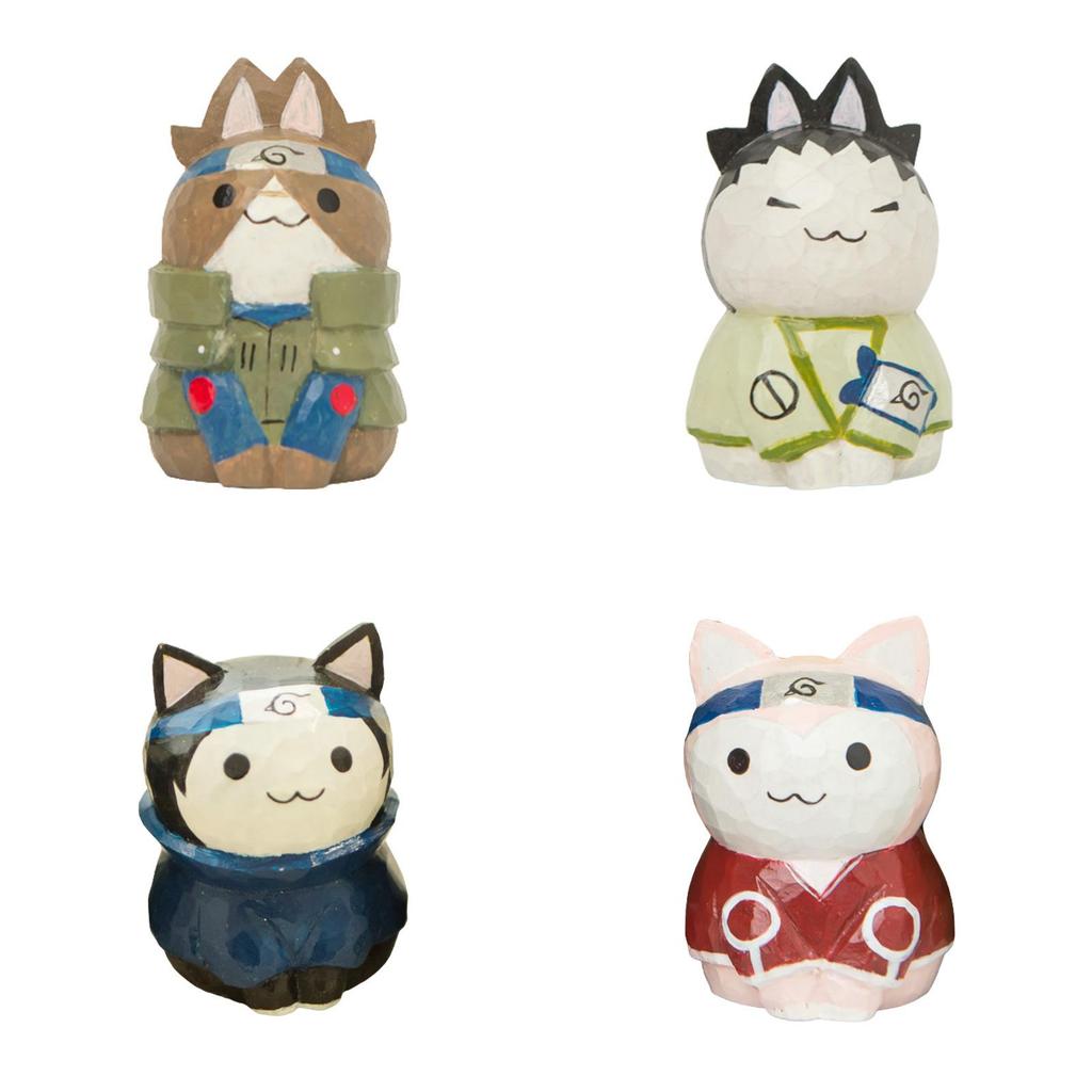 Деревянная фигурка кошки из Наруто Подарок для декора дома, офиса и коллекционеров