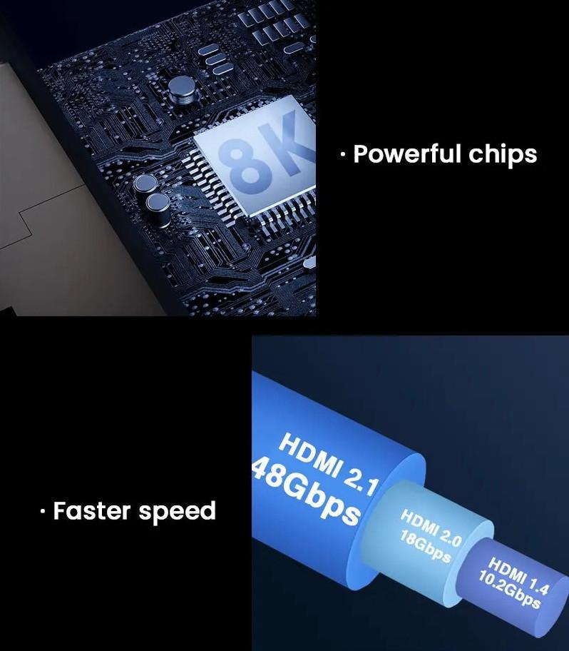 Кабель SUNROZ 1м HDMI - HDMI (v2.1, 48Gbps, 8K/4K, 60Hz) Aluminum Neylon cord (A48745)