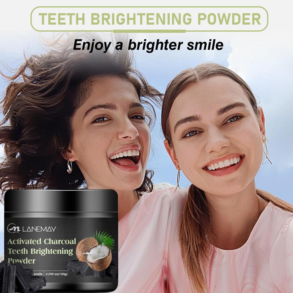 Activated Charcoal Teeth Brightening Powder-Clean teeth and freshen breath-Suitable For All Teeth Types, 120g