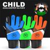 (Qunide) Children's Football Gloves Kids Youth Latex Non-Slip Protection Soccer Goalkeeper Gloves Gifts For Children
