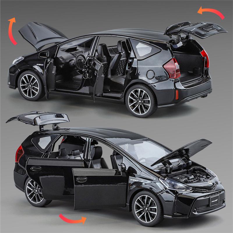 ybsdr3 1/32 TOYOTA PRIUS Alloy Car Model Diecast Metal Vehicles Car Model Sound and Light Simulation Collection Childrens Toy Gift