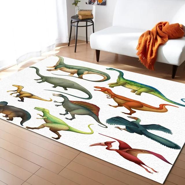 Cartoon Dinosaur Area Rugs Dino Carpet Non Slip Dinosaur Floor Mat for Playroom Classroom Kidroom Decor Children's Crawling Mat