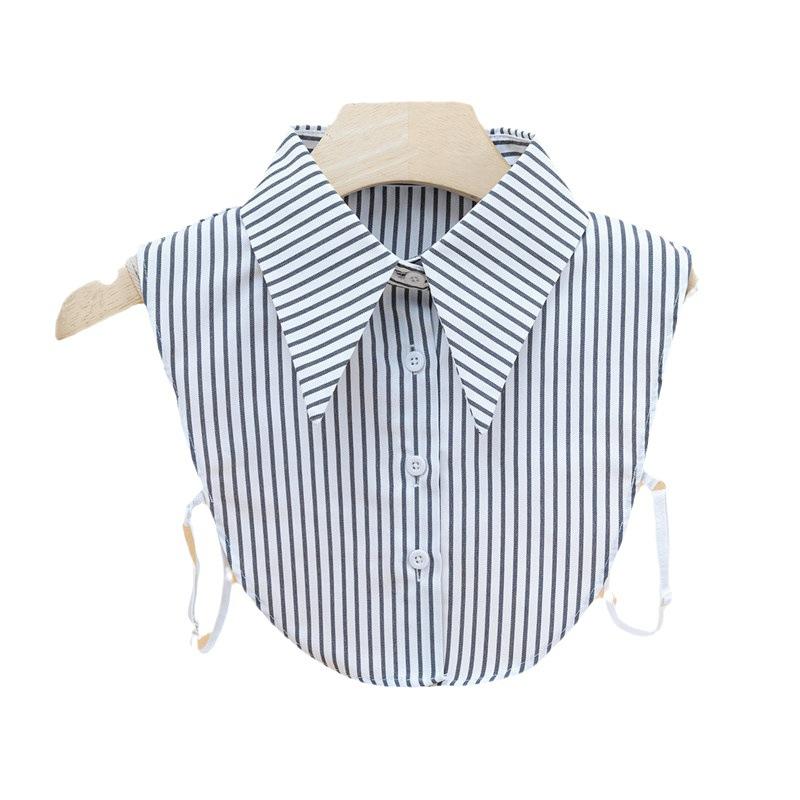 Полосатый большой заостренный воротник, женский универсальный искусственный воротник, осенне-зимний свитер, декоративный воротник, корейская версия, полиэстеровый искусственный воротник рубашки