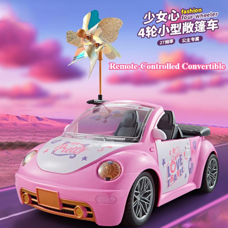 Светодиодная 2.4G Свет 4WD Дистанционное Управление RC Машина Игрушки Розовый Внедорожник Автомобиль с Открытым Верхом Игрушечная Модель Машины Для Девочек Подарок на День Рождения