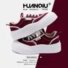 Global Thick Baseplate Shoes Women's ZHQ68216 Spring New Versatile Student Women's Shoes Popular Burgundy Canvas Shoes