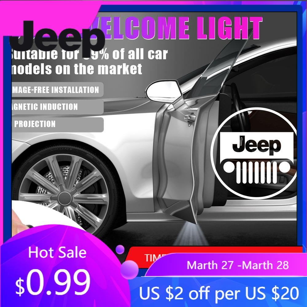 For Jeep Car Door HD Welcome Lights Laser Projector Auto Courtesy Lamp Accessories For Jeep Renegade Wrangler Compass Cherok