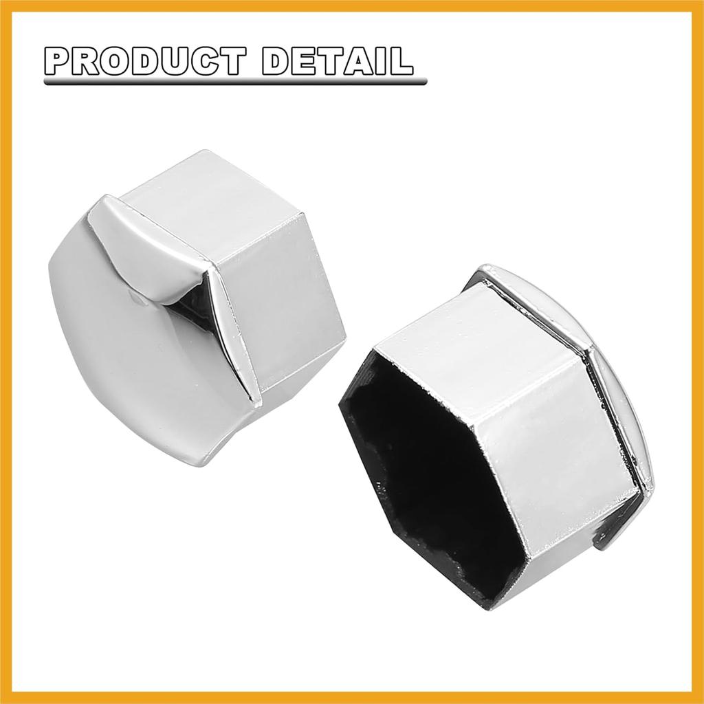 20pcs 21mm Wheel Lock Lug Bolt Nut Cover Caps Center Cover Bolt Locking Caps with Clip Tool Set Replacement for Tesla Model 3 Y S Silver Tone