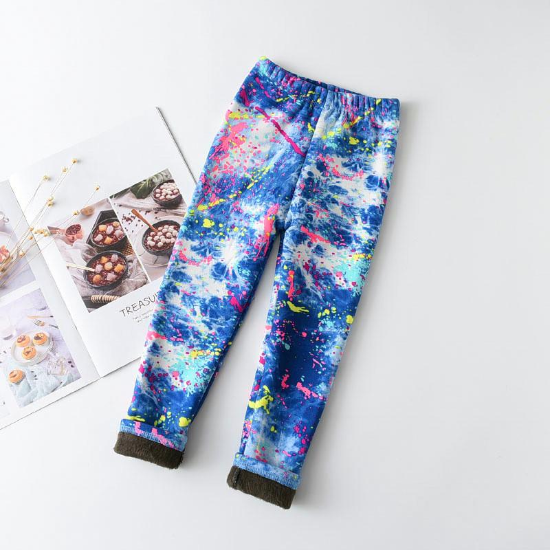 Леггинсы для девочек, осенние и зимние утепленные теплые штаны для девочек, детская одежда