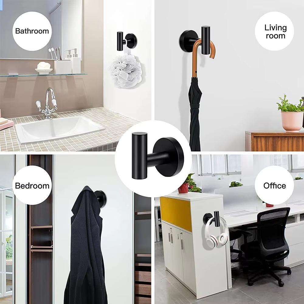 2PCS Stainless Steel Suction Cup Hooks Waterproof Towel Hooks Heavy Duty Robe Hangers Bathroom Use