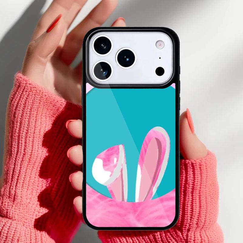 Мягкий чехол для телефона с ушками кролика для iPhone 17 16 15 14 13 Pro Max Задняя крышка для 12 11 Pro Coque