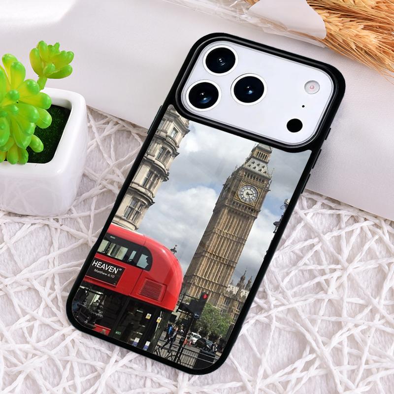 Лондон Биг Бен Автобус Чехол для Телефона для iPhone 17 Air 16 15 11 12 14 13 Pro Max Ударопрочный Чехол