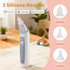 Electric Nasal Aspirator for Babies 3 Suction Levels, 3 Silicone Nozzles, Rechargeable & Portable Nose Cleaner with Soothing Lullaby