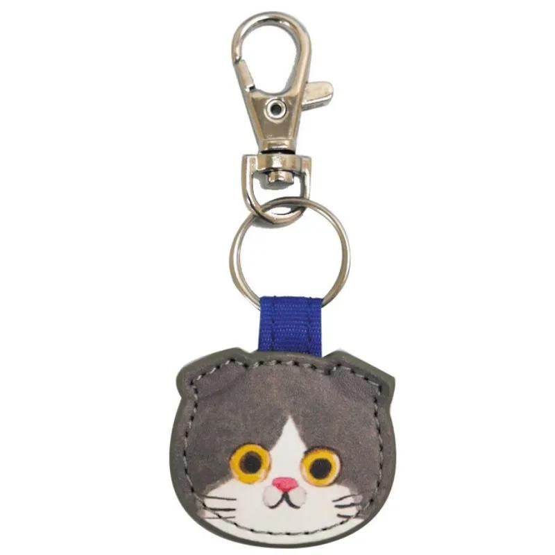 Cute Cartoon Cat Keychains PU Material Lovely Cat Funny Keychain Children Schoolbag Zipper Puller