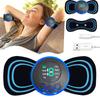 Mini Cervical Massager Electronic Pulse Back Massage Patch For Muscle Pain Relief Digital Display Adjustment