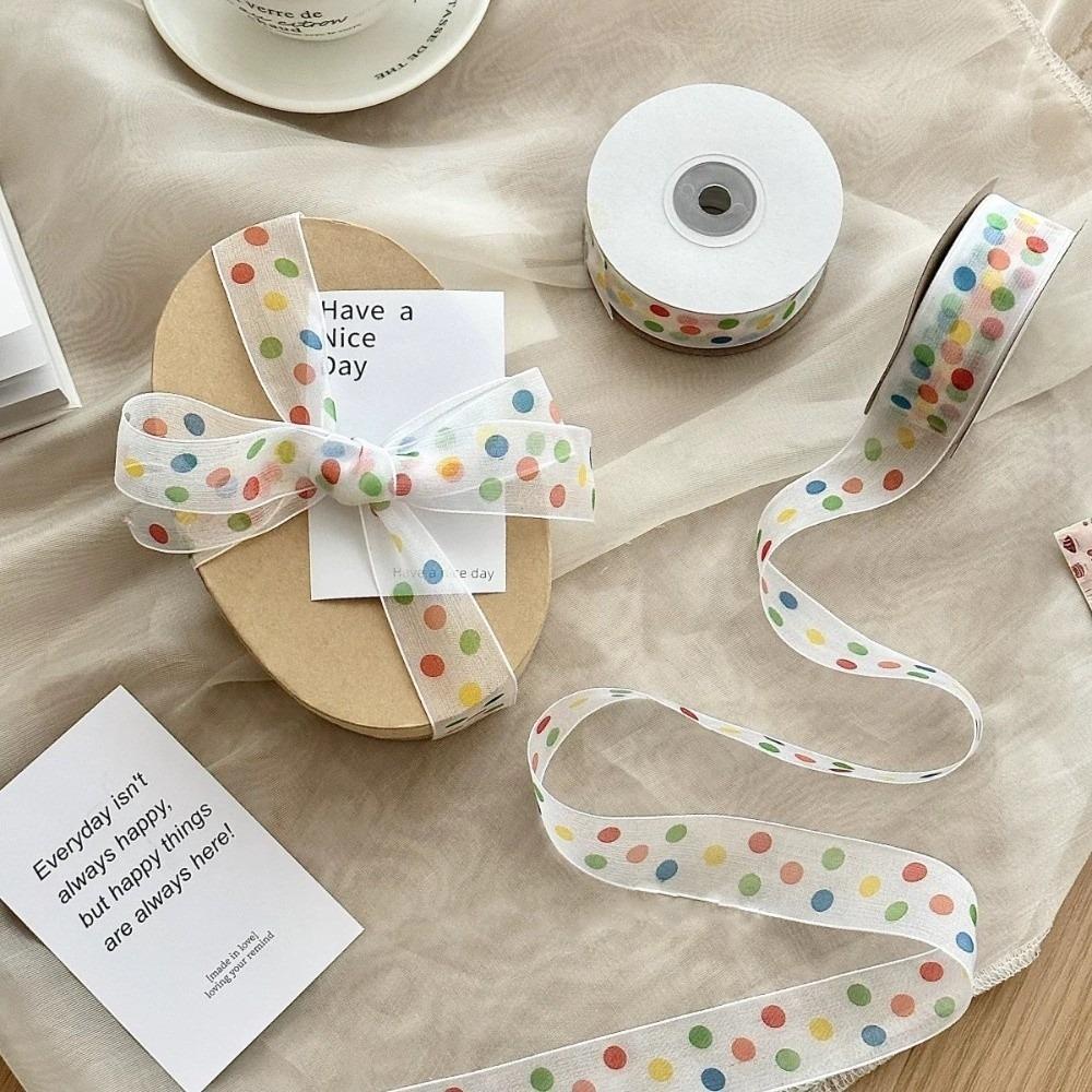 Polka Dots Gift Wrapping Ribbon Colorful Packaging Box Ribbon Valentine's Day