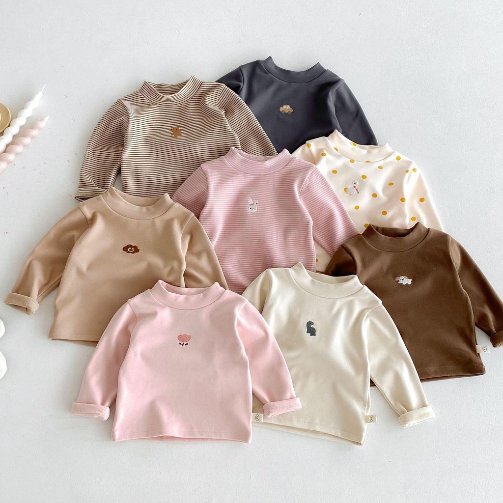 Children's Winter Cartoon Base Layer Outfit, Ages 0-5, Fashionable Korean Innerwear for Boys and Girls, Model AY648.