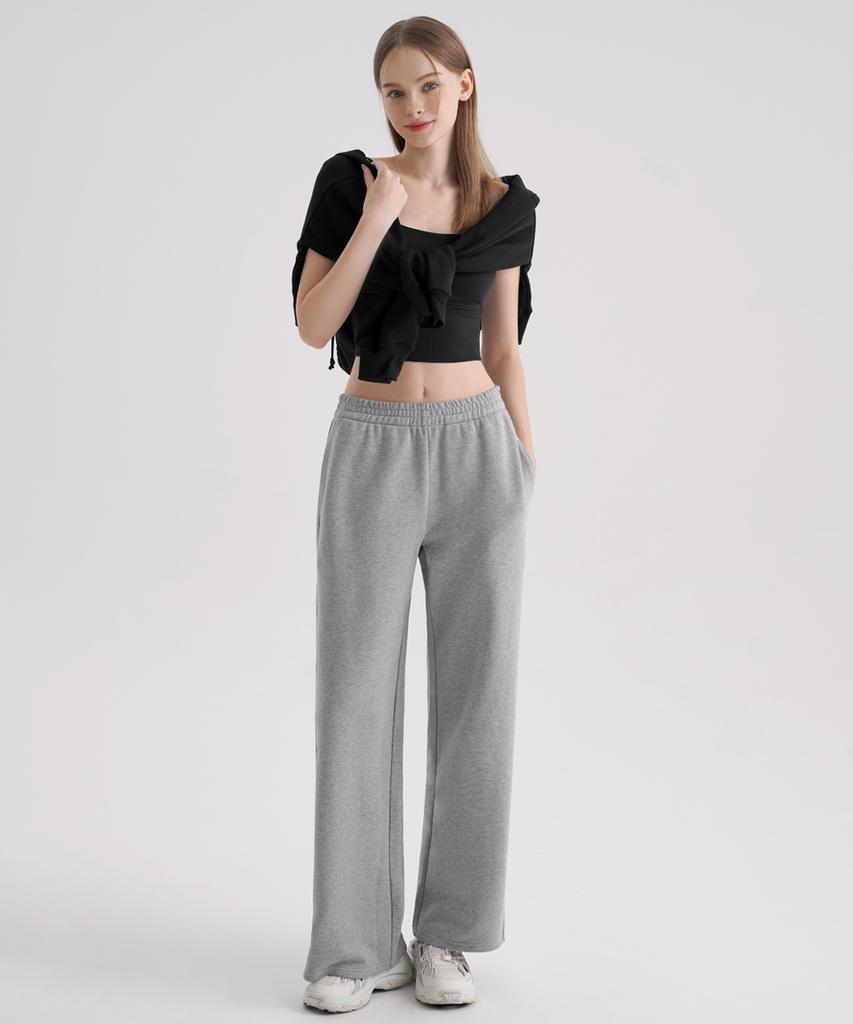 SKULLPIG Swp25058-02 Cotton Daily Wide Pants Gray Melange