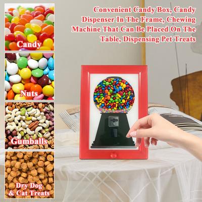 Удобная коробка для конфет, Диспенсер для конфет в рамке, Жевательная машина, которую можно поставить на стол, Раздача лакомств для питомцев