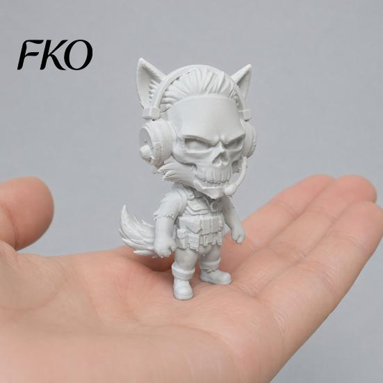 Animal Figurine 3D Printed Red Wolf Keychain, Force Action Figure Pendant, Game Character Collectible Key Ring Desktop Decorations with Detailed