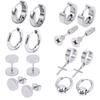 Circle Unisex Geometric Accessories Titanium Hoop Earrings Jewelry set Drop Earring Stud Earring