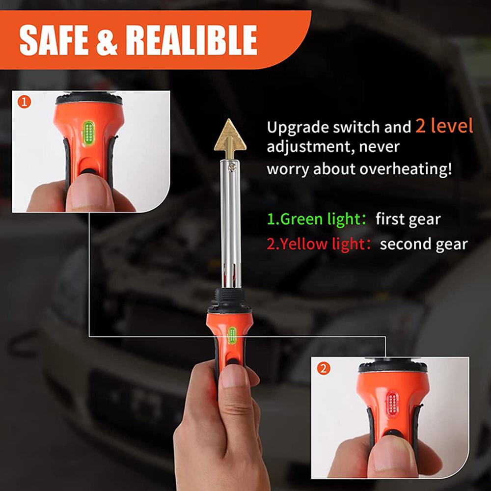 USB Rechargeable Plastic Welder Upgrade Handle Cordless 400PCS Hot Staple Gun LED Plastic Welding Car Bumper Repair Kit