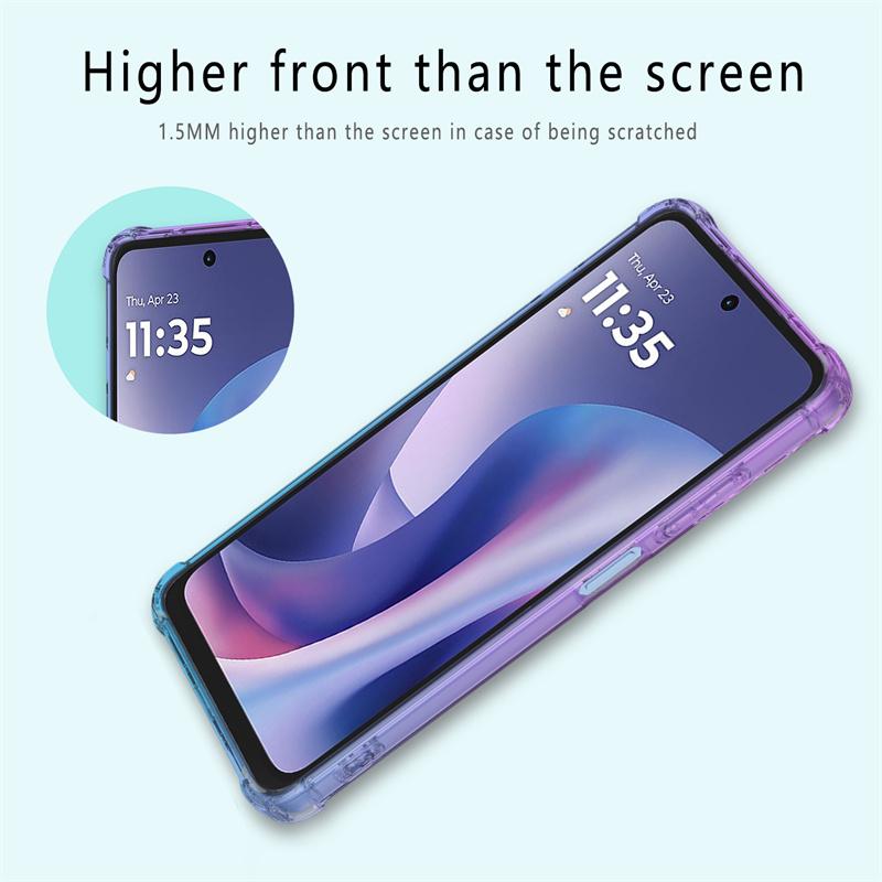 Чехол TPU с градиентом и подушкой безопасности для Motorola G67 G77 G17 G57 Power Защитный ударопрочный чехол Fundas Coque Capa