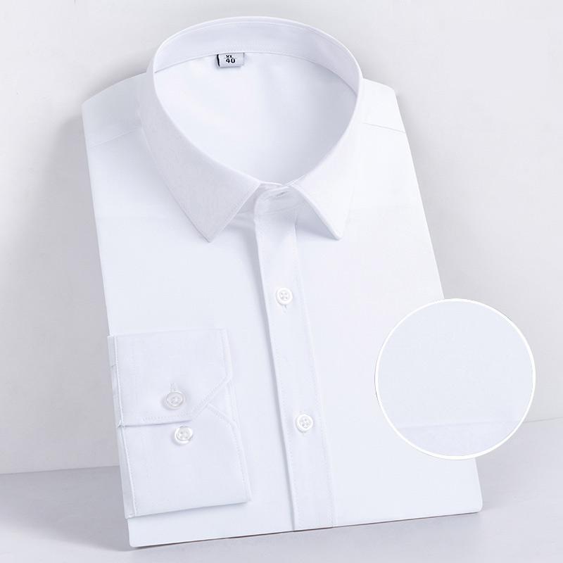 Мужские удобные однотонные рубашки, рубашка с длинным рукавом, повседневная деловая рабочая одежда, рубашка для мужчин, легкие рабочие дышащие рубашки с лацканами