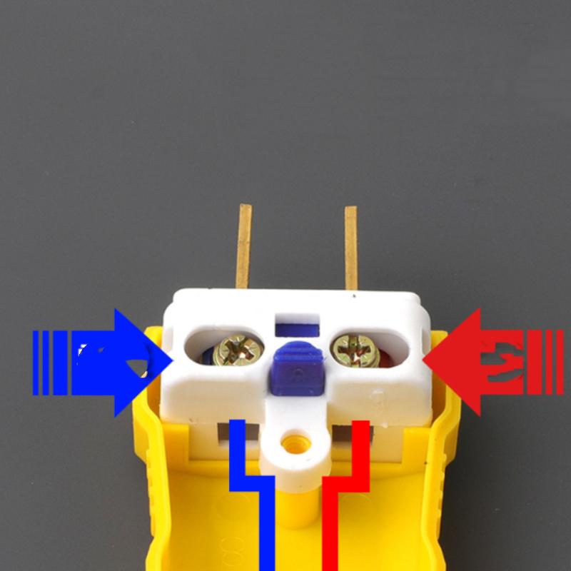 Flame-Retardant Heavy-Duty 2-Prong Electric Plug Drop Resistant Yellow for DIY Electrical Wiring Projects