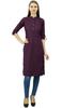 Phagun Cotton Plain Kurti Tunic Mandarin Collar Ethnic Casual Kurta Blouse