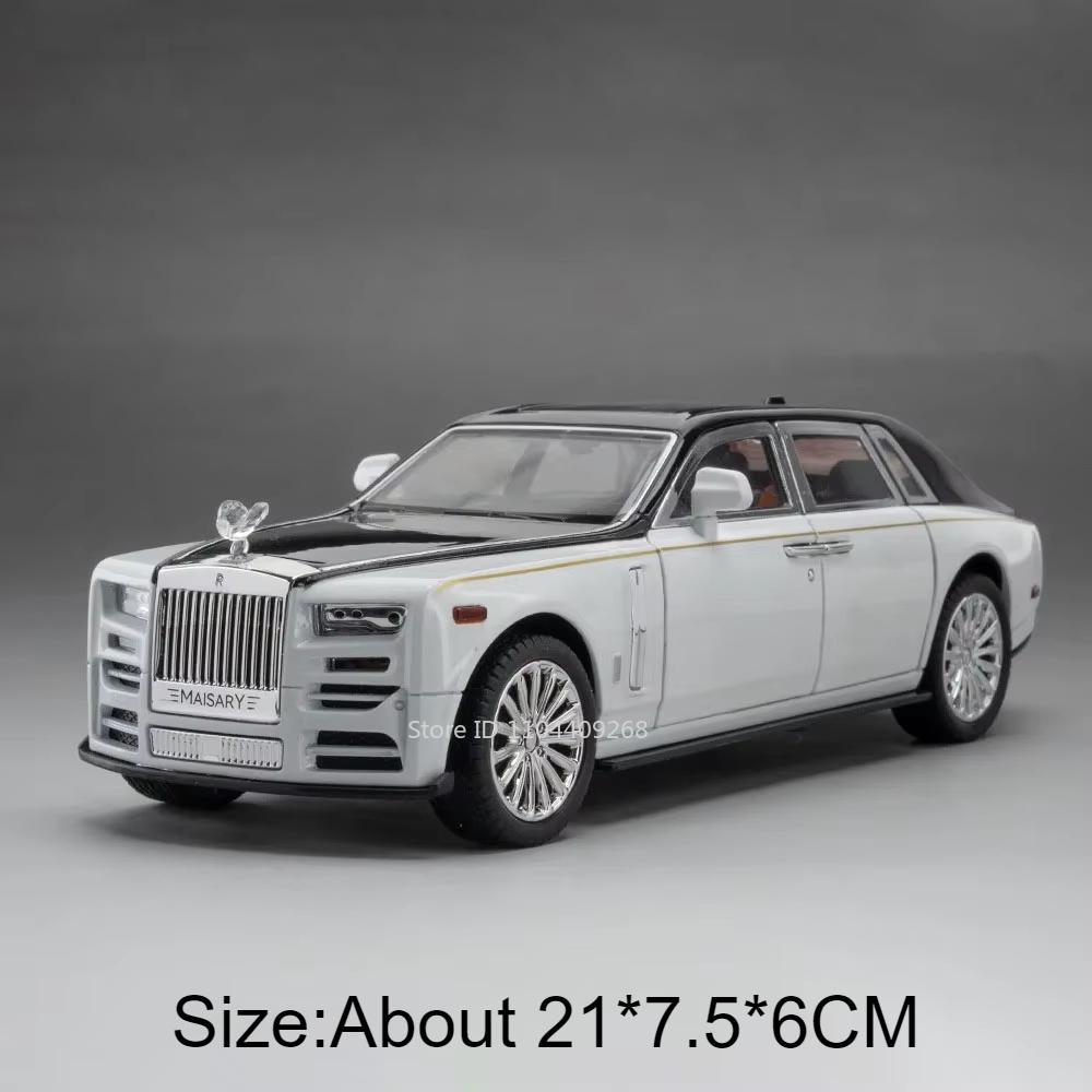 1:24 Scale Rolls Royce Dawn Phantom Sports Car Model Toy Sound Light Pull Back Shock Absorption Vehicle Decorate Birthday Gifts