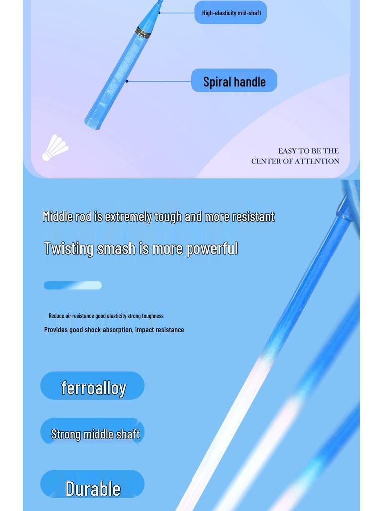 Durable Badminton Racket Set with Balls for Beginner Parent-Child Entertainment and Practice