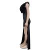 V-neck Sleeveless Long Split Dress - European & American Fashion Women's Clothing (C7013)