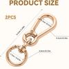2 Pcs Swivel Trigger Snap Hook Lobster Claw Clasp Spring Loaded Clip, Double Opening Key Chain Clip for Bags Car Keys Keychain