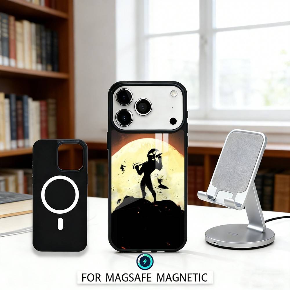 Чехол для телефона E-Escanor S-Sun Мультяшный Магнитный Для iPhone17 16 15 14 13 12 Pro Max Для Magsafe Беспроводная зарядка Обложка