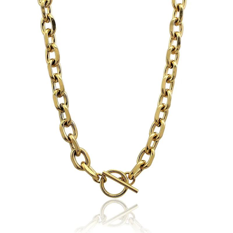 Stainless Steel 11mm Wide Rolo Link Chain Necklace Choker Bevel Edge Chain High Polished by Hand Hip Hop Punk DIY Jewelry Length